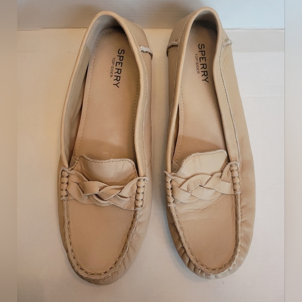 SPERRY Top-Sider Womens Linen Bridge Driving Leather Loafer Slip-on Size 7M